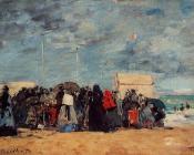 尤金 布丹 : Trouville, Beach Scene